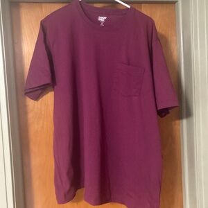 Men's Lands' End Super T Shirt 100% Cotton Size XL with front pocket Maroon